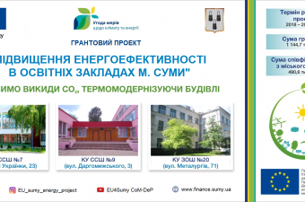 Грантовий проект Європейського Союзу «Підвищення енергоефективності в освітніх закладах м. Суми» набирає нових обертів